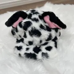 ディズニー　101匹わんちゃん　ダルメシアンファー耳付きキャップ