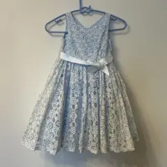 monsoon 4歳　水色 レースドレス サテンリボン付き