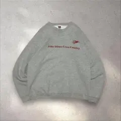 フルーツオブザルーム00sメキシコ製両面プリントスウェットy2k霜降りグレー短丈