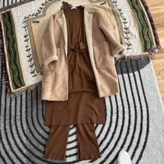 ♡ニットのセットアップ　リバーシブルコート♡コーデ売り