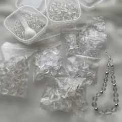 ハンドメイドアクセサリーパーツ透明アクリルビーズセット