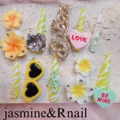 スーパーロングネイル コギャル キッズネイル ゴテゴテネイルゼブラ柄