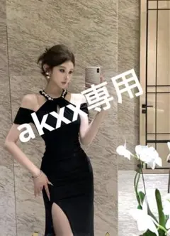 韓国 服 レディース ワンピース 黒 パーティードレス ロング 人気 スリット