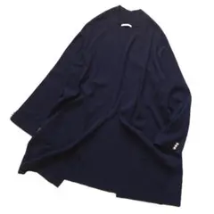 ローズティアラ　袖パール　トッパーカーディガン　ネイビー　42　XL　ゆったり