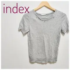 index グレー ビーズ装飾 半袖トップスMのサムネイル