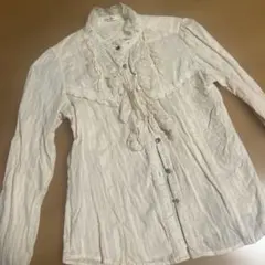 axes femme アクシーズ ファム アイボリー フリル レース シャツ