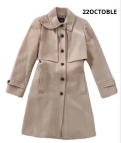 美品 22OCTOBLE トレンチコート ロングコート 38 カシミヤ混