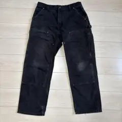 カーハート ダブルニー 黒 ブラック 34✖️30 希少サイズ