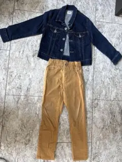 EDWIN デニムジャケットとロングパンツセット 120