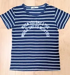 MPS Right-on　デニム風Tシャツ　140 ネイビーボーダー