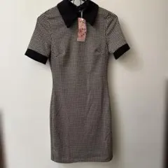 SHEIN 千鳥格子柄 半袖ミニワンピース EU 34 XS