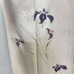 絽の付け下げ訪問着 花模様 クリーム色 ピンク - メルカリ