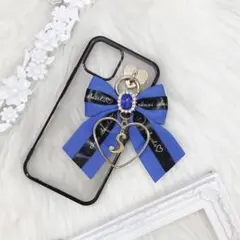 推しトレカも映える♡透明感たっぷりクリアケース ブラック｜リボンチャーム付き