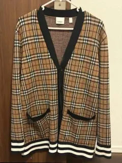 BURBERRY チェック柄 ニットカーディガン 12Y - メルカリ
