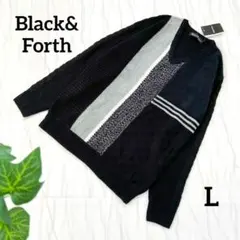 Black&Forth 新品タグ付 Vネックニットセーター 切り替えデザイン 黒