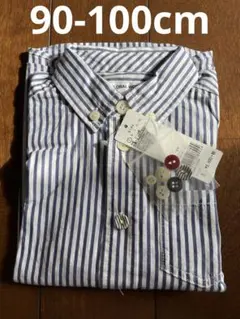 新品⭐︎ GLOBAL WORKストライプ 長袖シャツ S (90-100cm)