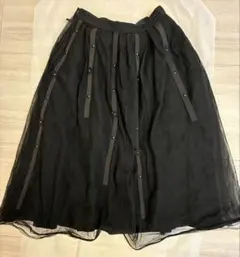 Rene ルネ　チュールスカート　黒　ブラック　花のサムネイル