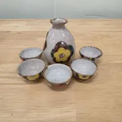 花柄陶器 酒器セット 酒器 おちょこ 6点セット 徳利とおちょこセット