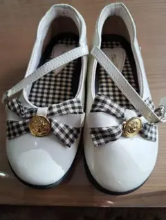 子供用 七五三 入学式 ホワイトリボン付きフォーマルシューズ