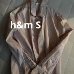 h&m フリルカラー 長袖シャツ ピンク S