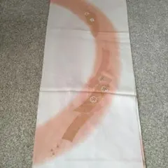 丹後ちりめん 帯揚げ☆ホワイトに淡いオレンジ 花刺繍