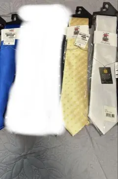 まとめ売りお得！ネクタイセット 多色 6本　メガネスマホ画面クリーナークロス付き