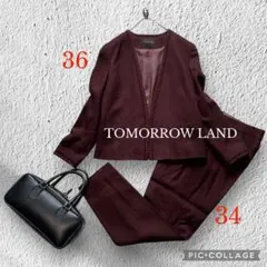 TOMORROW LAND collection ノーカラーパンツスーツ