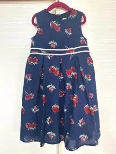 120cm★mezzo piano★いちご・チェリー柄　ノースリーブワンピース