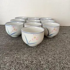 窯元 刻印有 有田焼 花柄陶器湯飲み 10個セット未使用