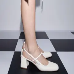 ボウ スリングバックメリージェーンパンプス 23cm