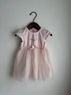 【美品】チュールワンピース　80 ピンク