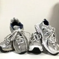 難あり ニューバランスMR530SG ホワイト　MR530KAシルバー２足セット