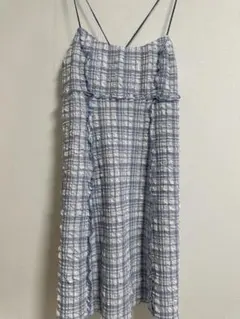 merry jenny キャミワンピース 青系チェック