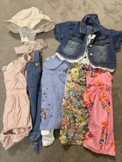 女の子 80cm まとめ売り ワンピース デニムジャケット 帽子