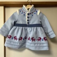 【新品】アナ雪　リトシー　100センチ　水色のコート 象の刺繍　タグ付き