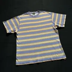 90s 00s usa製 HEARTLAND 紫とオレンジのボーダー柄 tシャツ - メルカリ