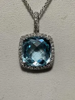 天然 スイスブルートパーズ 57.83ct シルバー925製 ネックレス 鑑別書 