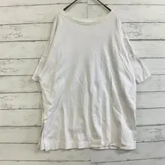 GU 白 綿100％ トップス S 五分袖 体型カバー 通勤 休日 春夏 可愛い