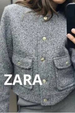 ZARA ブークレ ショート ジャケット