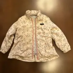 ジャケット 花柄ピンク　取り外せるインナーとフード付き