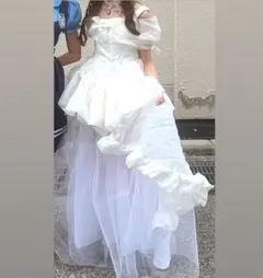 期間限定値下げ中‼️【️着画あり】白フリル パーティードレス、ミニドレス