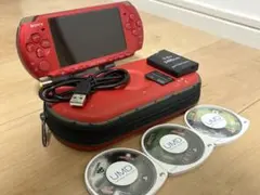 激美品 動作確認品 PSP 3000 ラディアントレッド すぐ遊べるセット