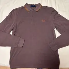 フレッドペリー 長袖ポロシャツ ダークブラウン