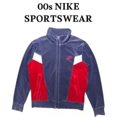 良色 00s NIKE ベロアジャージ ロゴ刺繍ナイキトラックジャケット