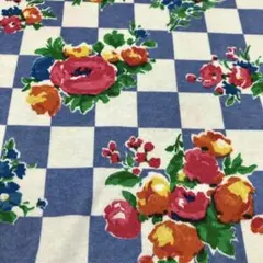 奉仕品☆ USA ビンテージ　生地　コットン　花柄　カラフル　レトロ