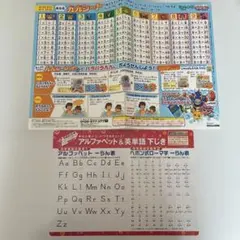 チャレンジ2年生 おふろ九九シート＆中学英語 下じき 2009年度版 セット