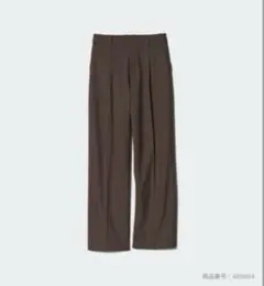タックワイドパンツ ダークブラウン S 丈長め
