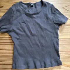 UNIQLO ショート丈　トップス　半袖　グレー　M