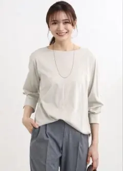 【新品未使用】Reflect ボートネック　オフボディ　カットソー アイボリー