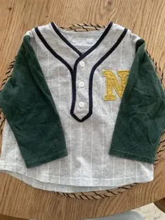 お値下げpetit main 長袖カットソー 100cm グレー・グリーン